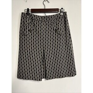Ann Taylor LOFT Women's 4 Wool Blend Geometric Print Career Skirt Pockets Preppy